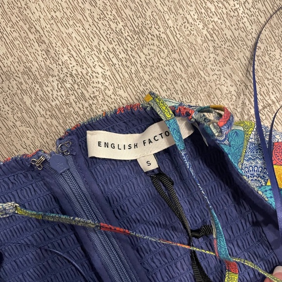 NWT English factory Grid Print Tiered Maxi Dress S - Picture 5 of 8